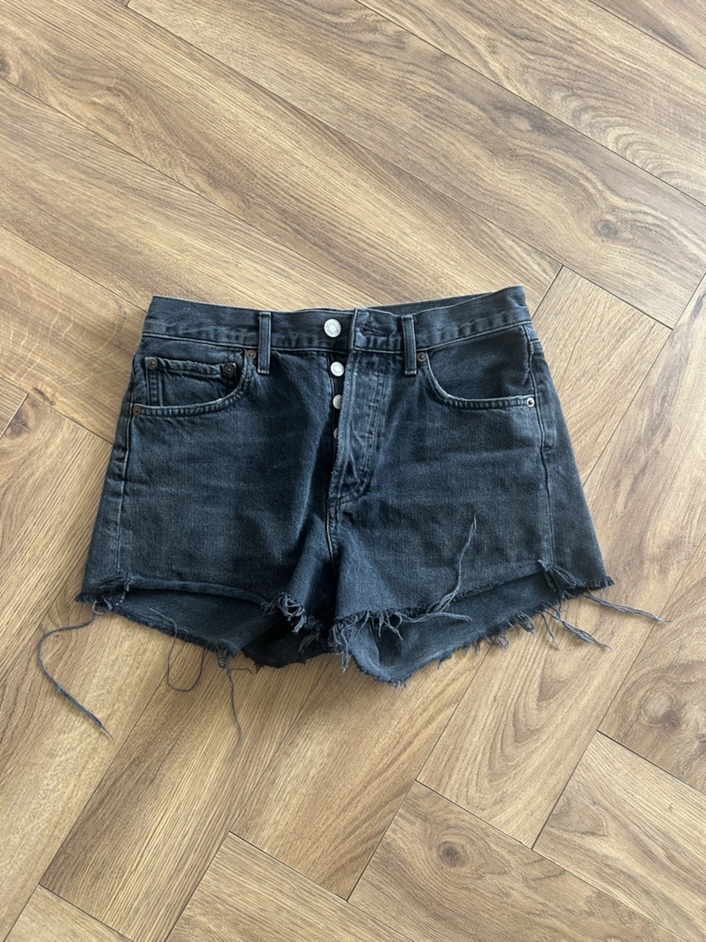 Agolde Parker cutoff shorts black